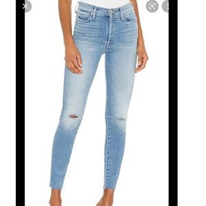 Mother denim high waisted ankle fray
